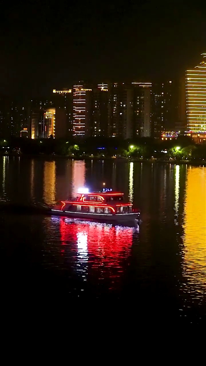 广东清远北江城市夜景视频素材