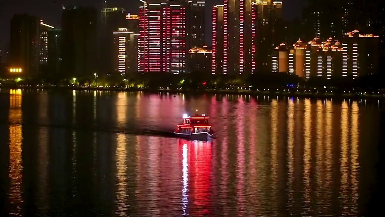 广东清远北江城市夜景视频素材