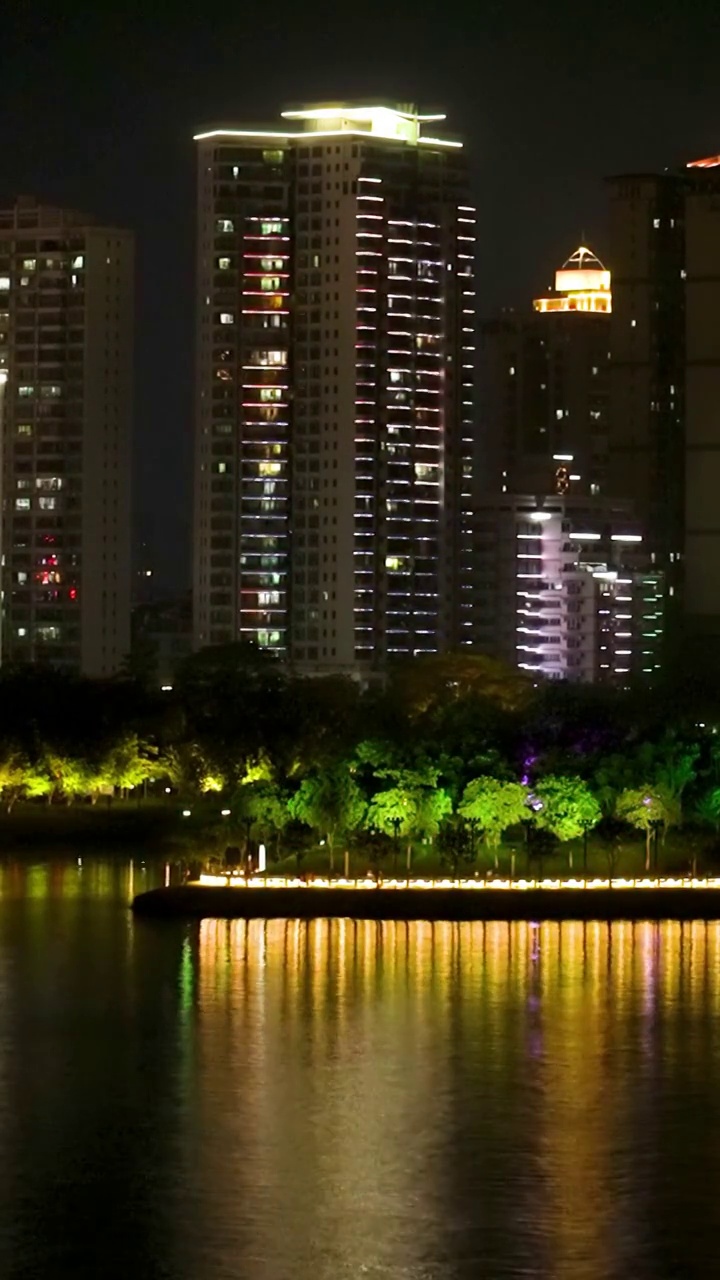 广东清远北江城市夜景视频素材