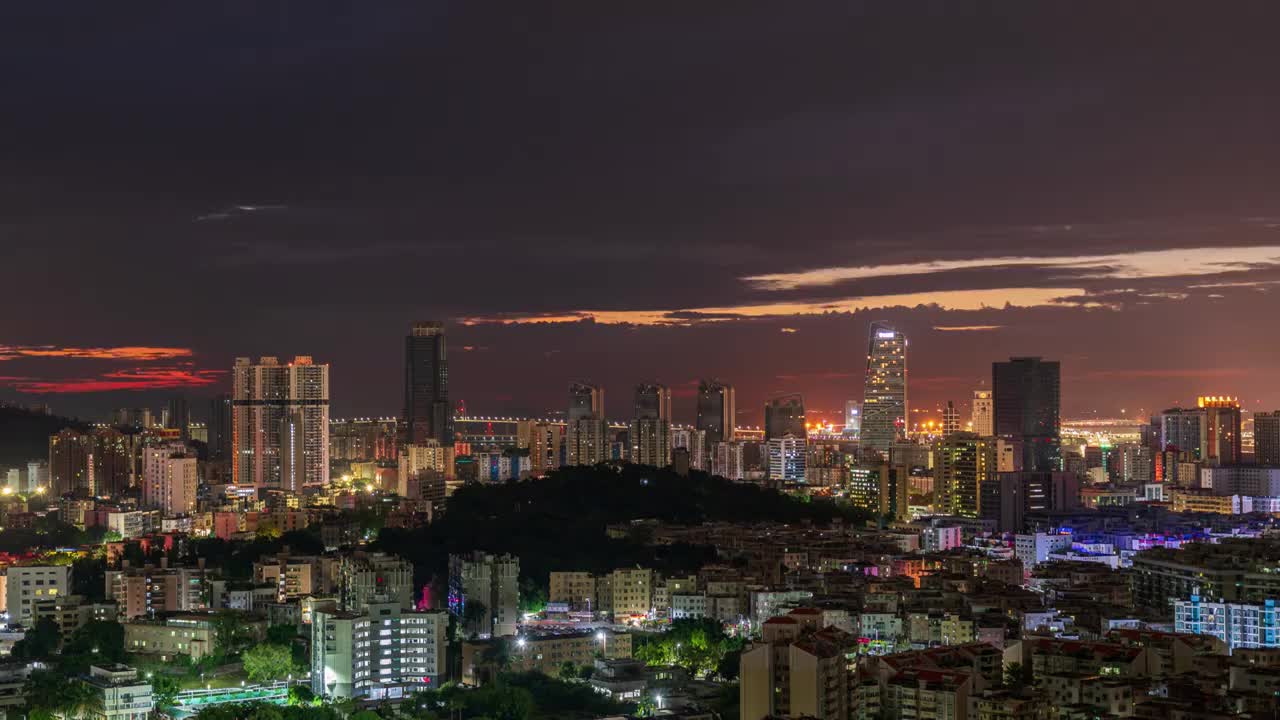 广东省珠海市拱北天际线日出延时视频素材