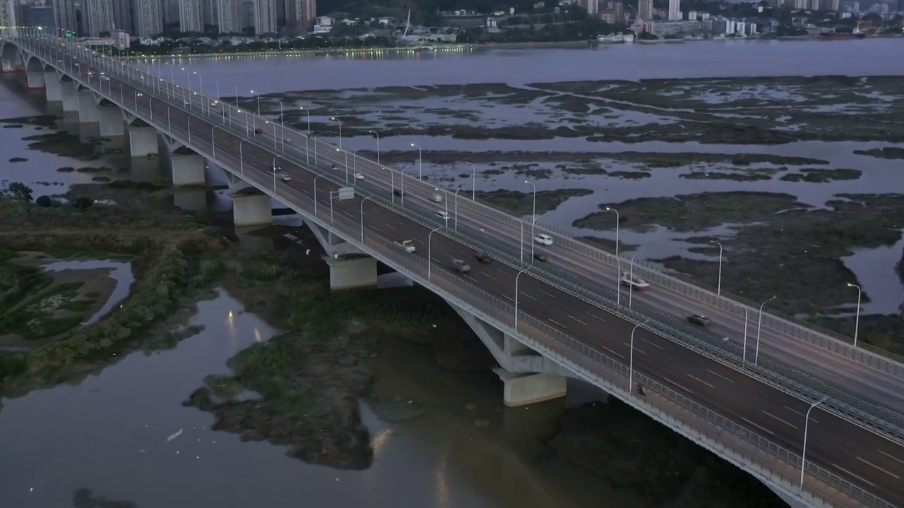 福建省福州市三江口大桥航拍视频素材