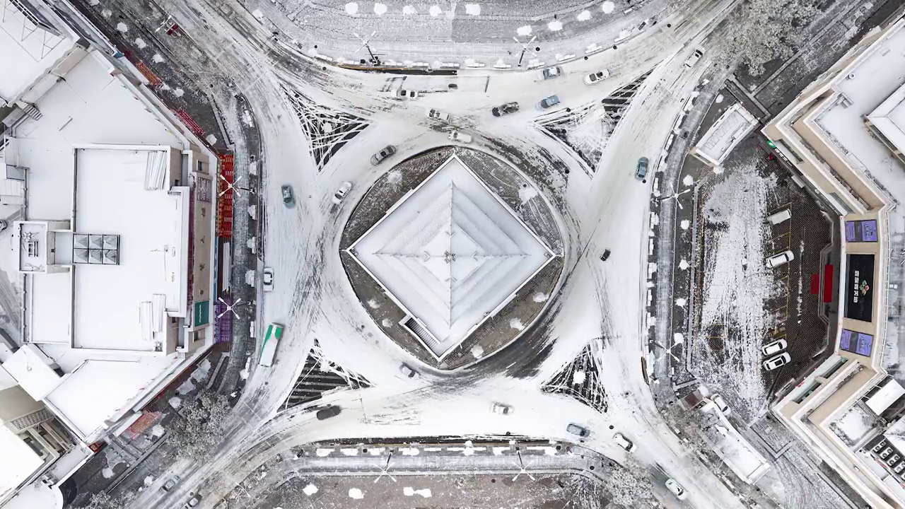 酒泉鼓楼雪后视频素材