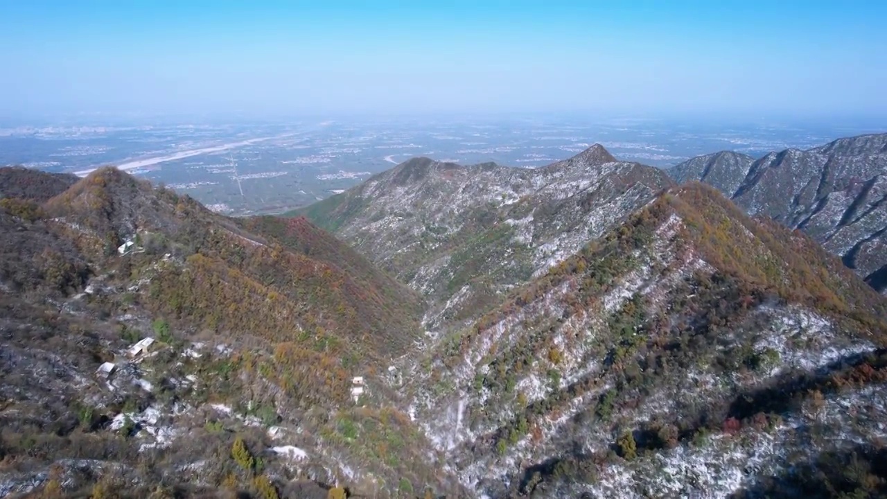 秦岭团标峪雪景航拍视频素材