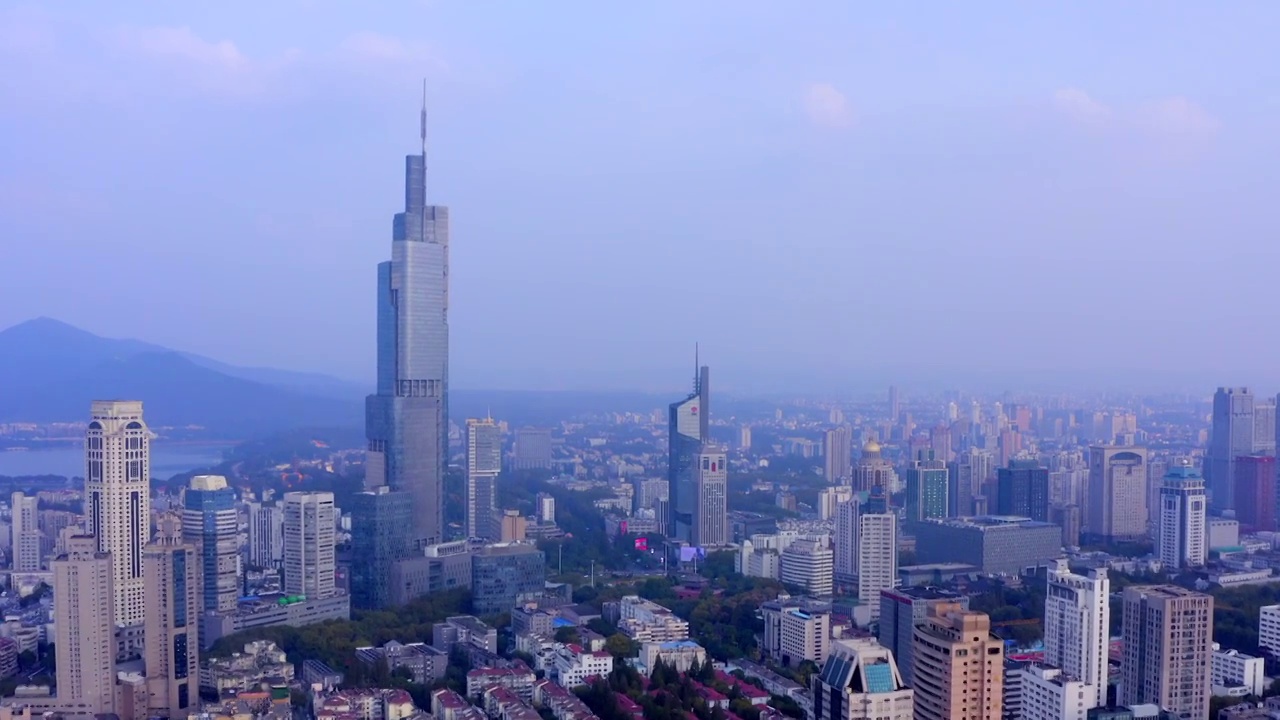 航拍南京现代城市风光视频素材