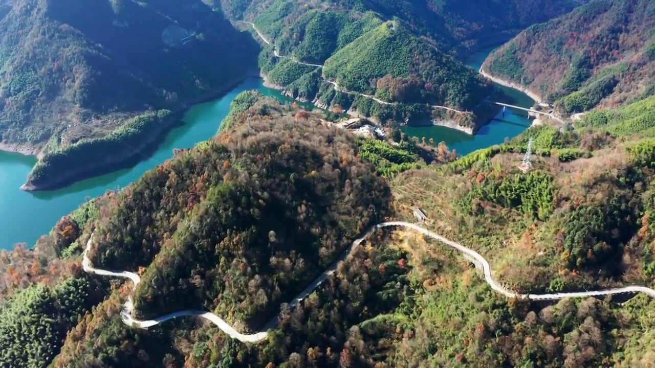 宁波四明山秋季风景4K航拍视频素材