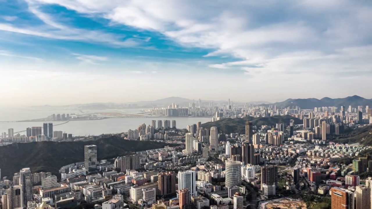 航拍珠海市香洲区吉大城市风光视频素材