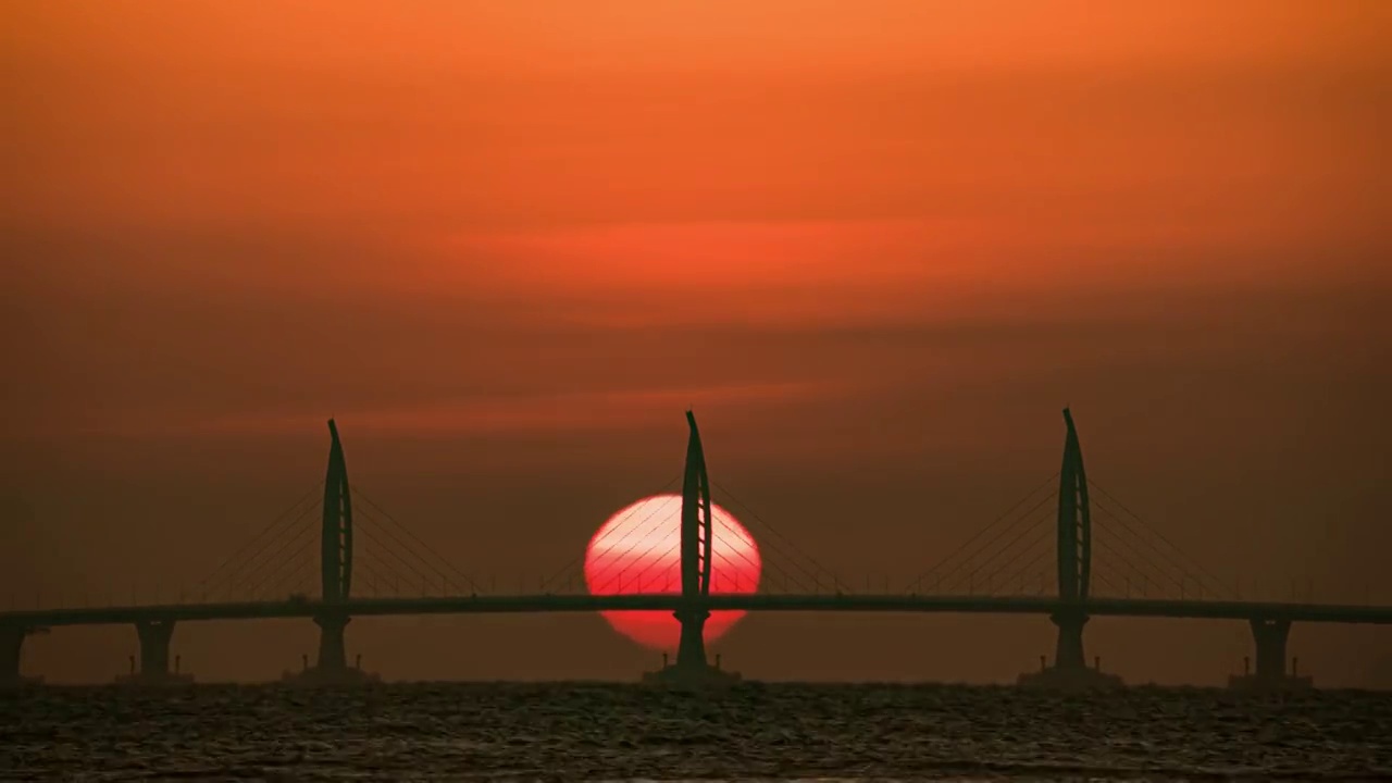 港珠澳大桥日出视频素材