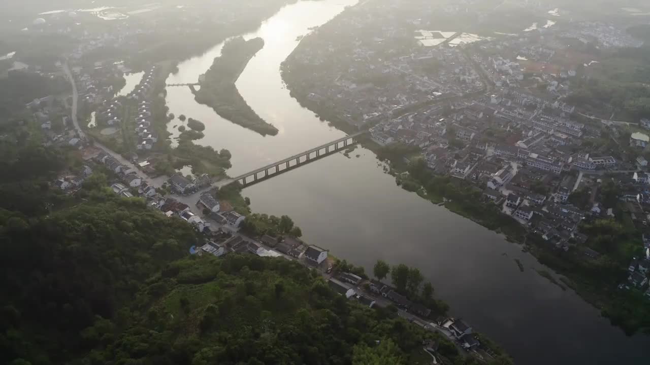 安徽省宣城市桃花潭风景区航拍风光视频素材