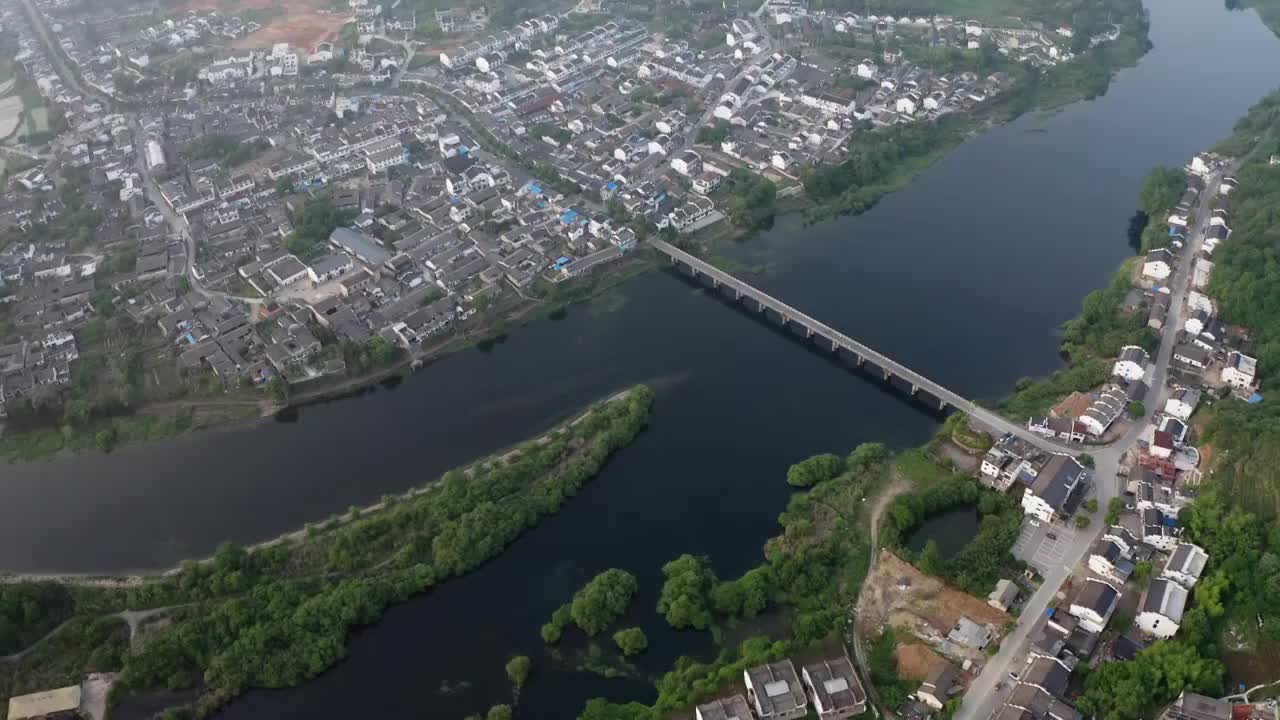 安徽省宣城市桃花潭风景区航拍风光视频素材