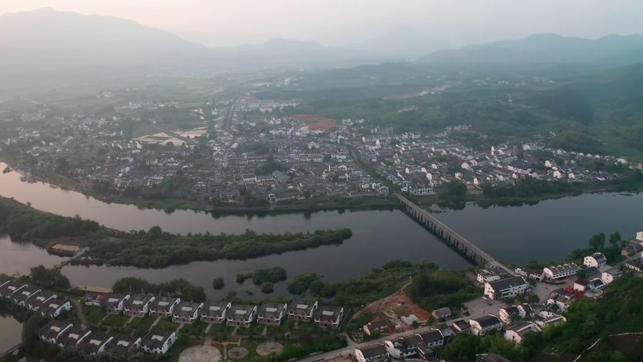 安徽省宣城市桃花潭风景区航拍风光视频素材