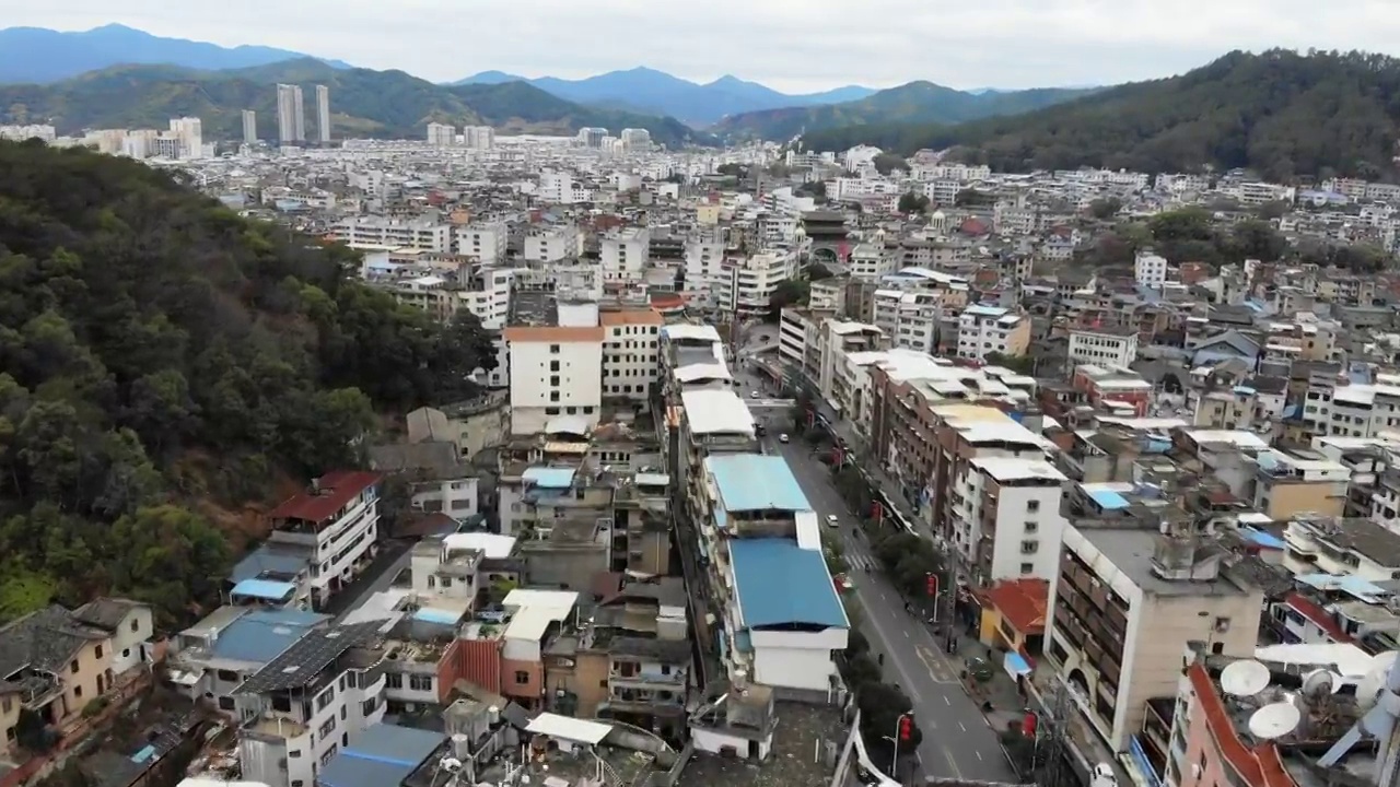 福建省,龙岩市,长汀县,航拍视频素材