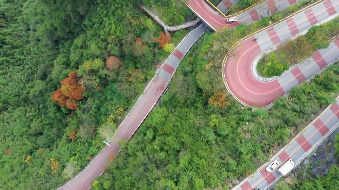 湘西矮寨大桥盘山自驾公路奇观视频素材