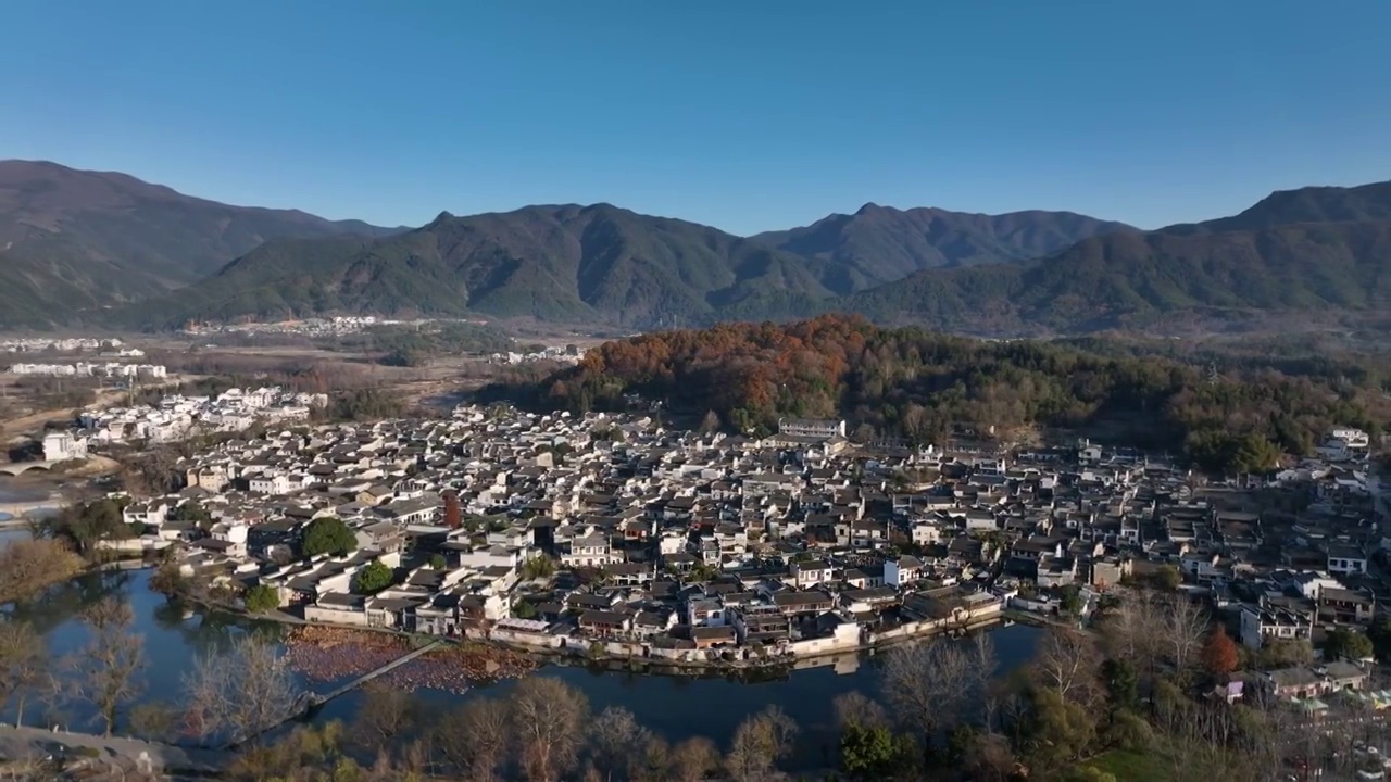 安徽黟县宏村秋景视频素材