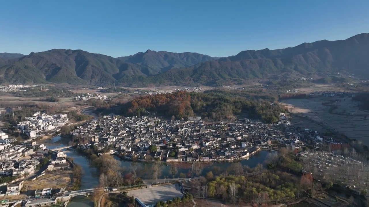 安徽黟县宏村秋景视频素材