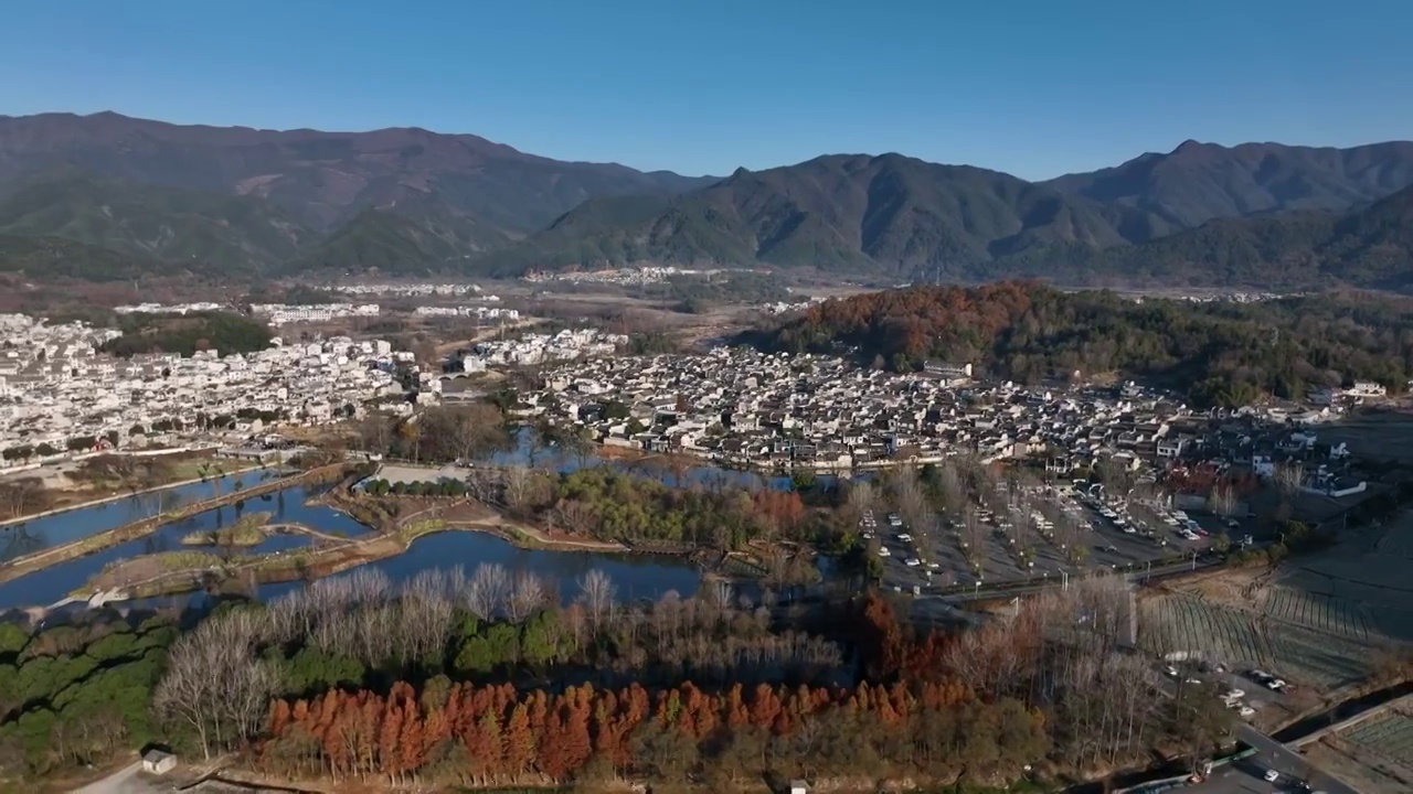 安徽黟县宏村秋景视频素材