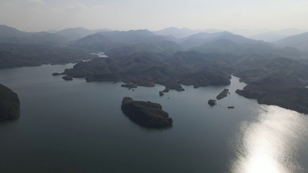 广德卢村水库航拍视频素材