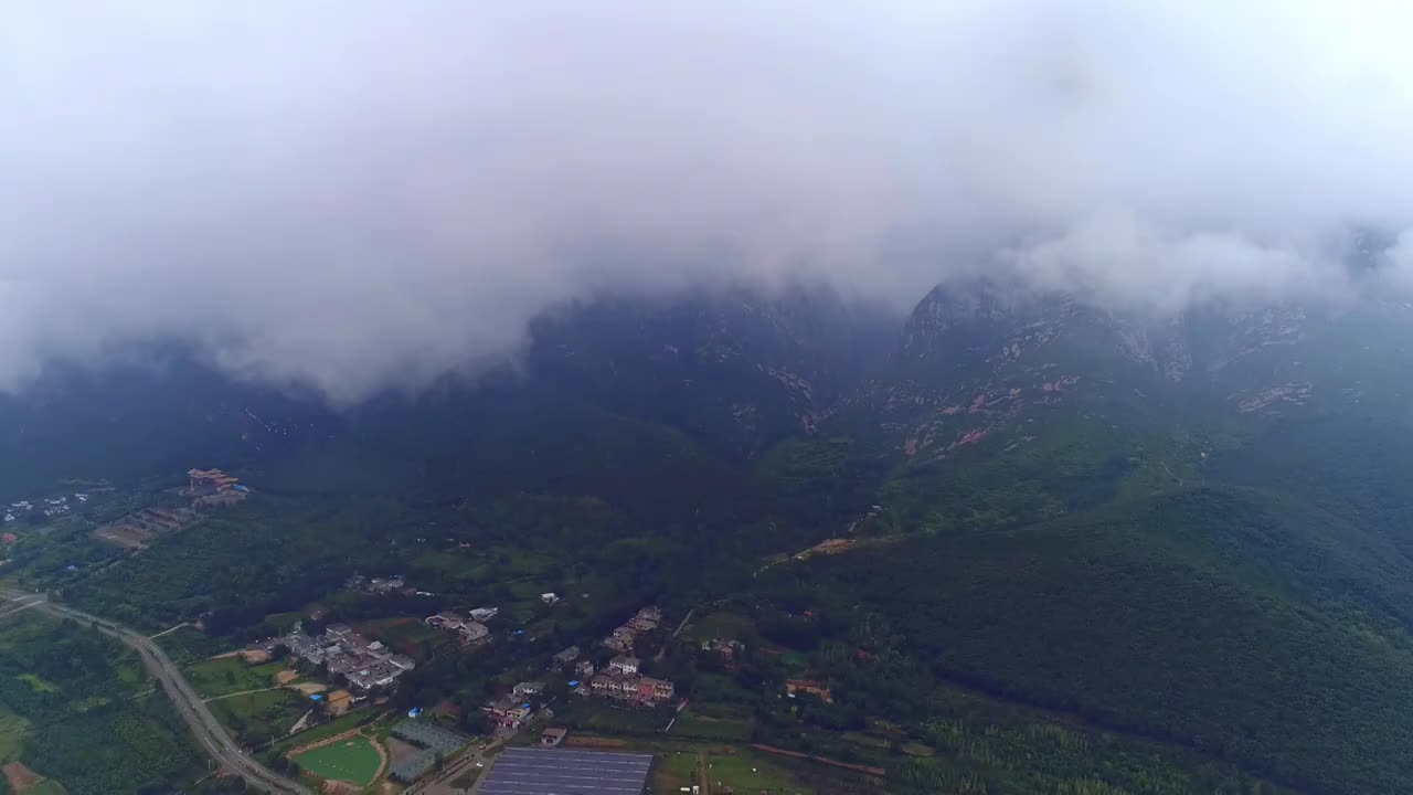 河南登封少林寺航拍视频素材