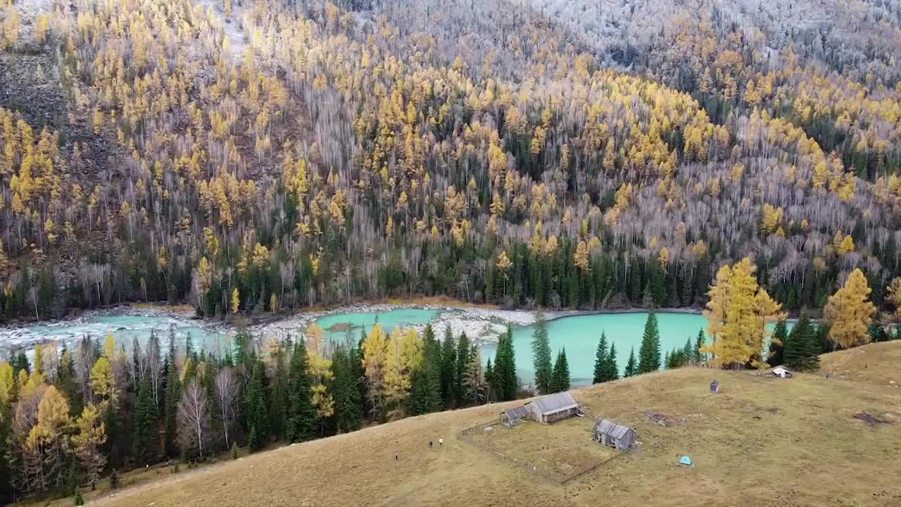 新疆喀纳斯卧龙湾航拍视频下载