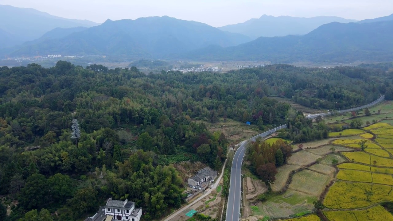 航拍安徽黄山宏村风光视频素材