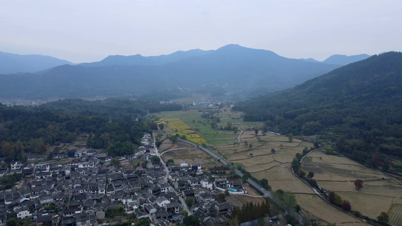 航拍安徽黄山宏村风光视频素材