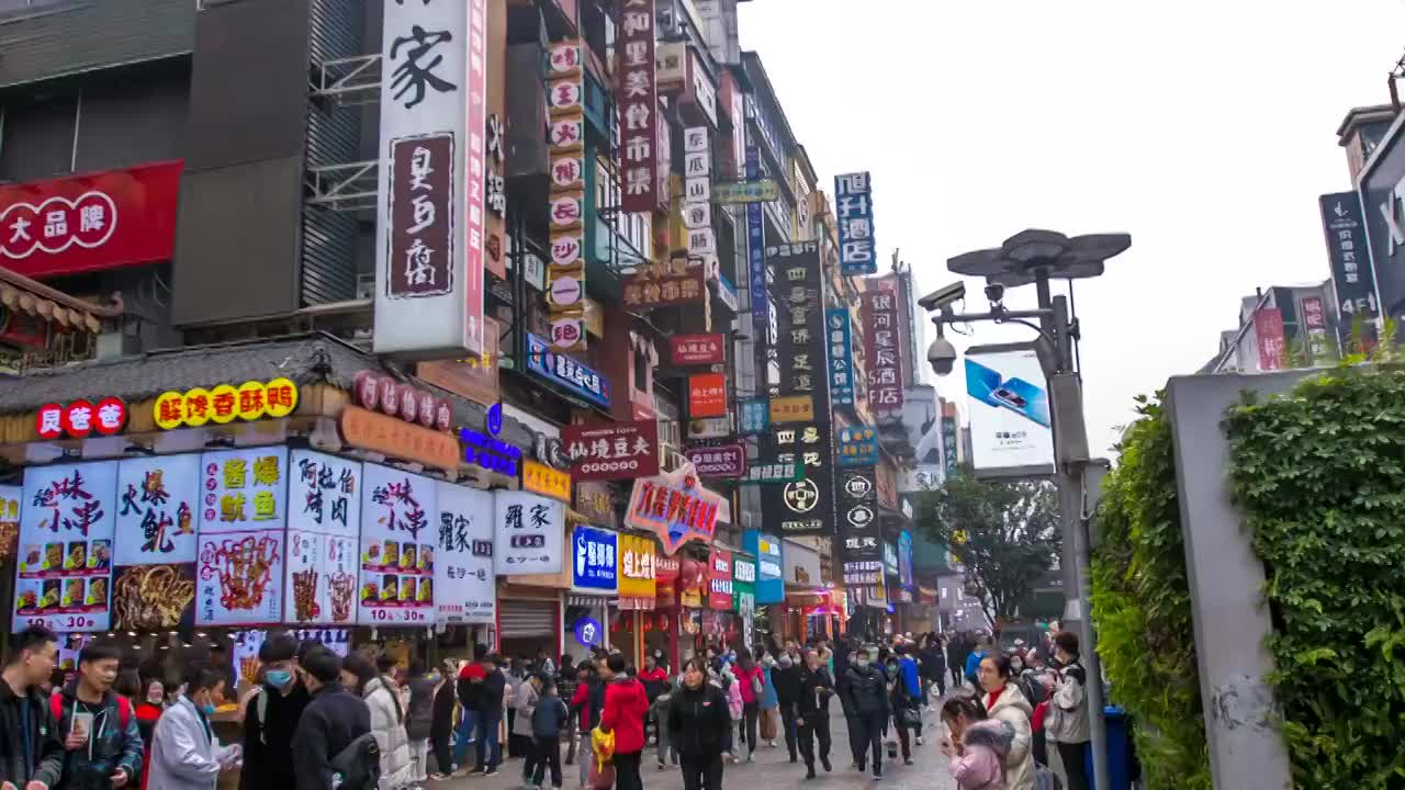 湖南省长沙市步行街景点视频素材