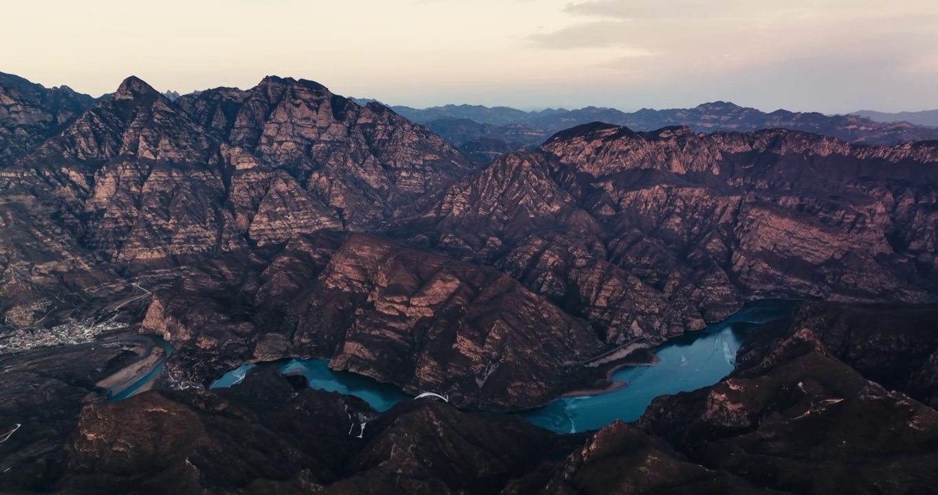 航拍北京永定河峡谷视频素材