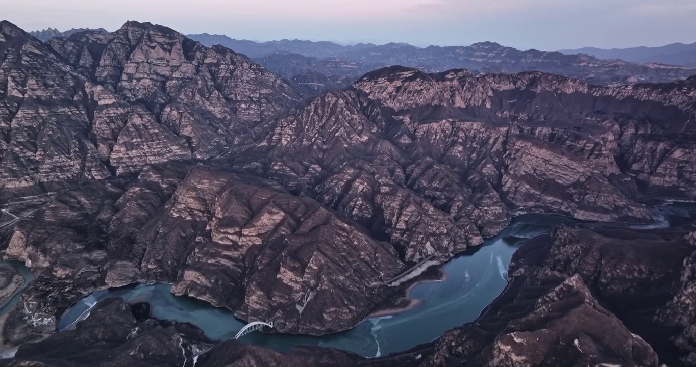 航拍北京永定河峡谷视频素材