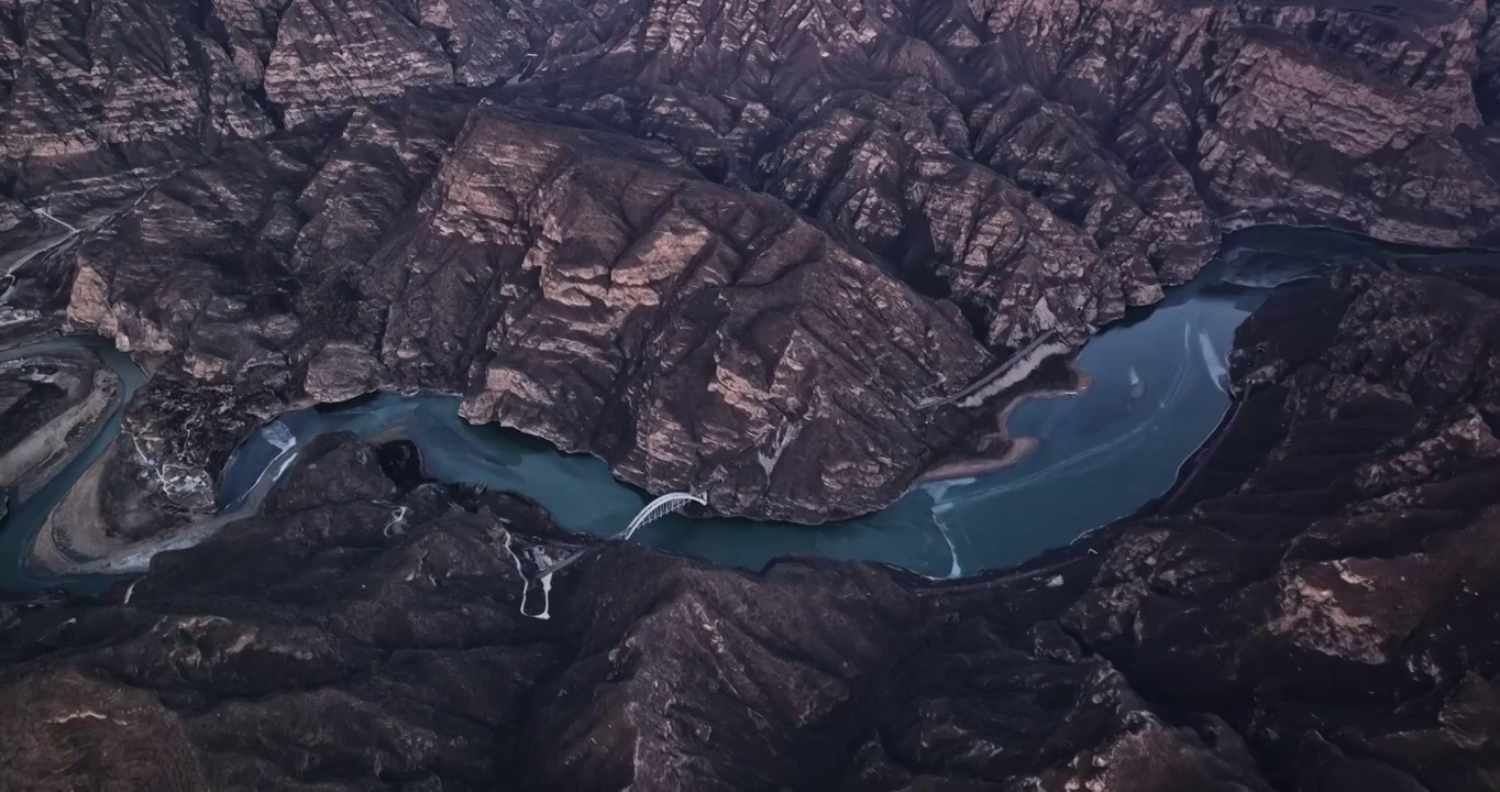 航拍北京永定河峡谷视频素材