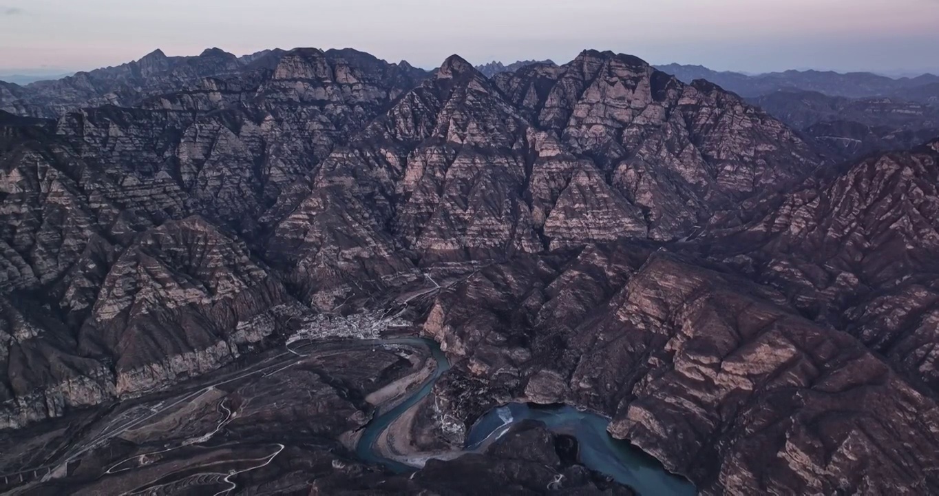 航拍北京永定河峡谷视频素材