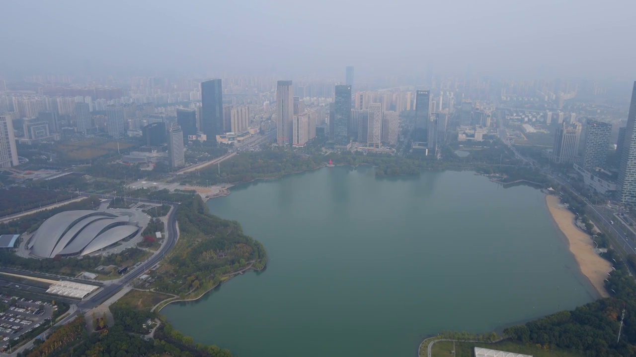 航拍合肥城市风光视频素材