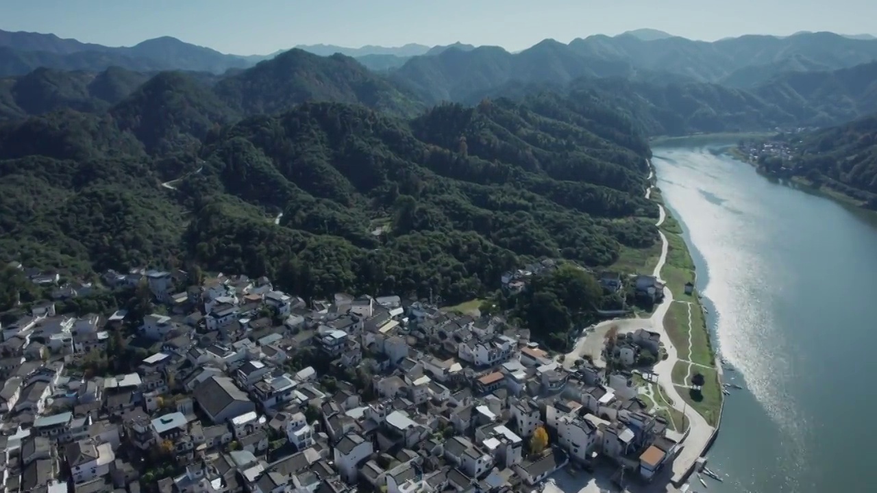 安徽樟潭村航拍视频素材