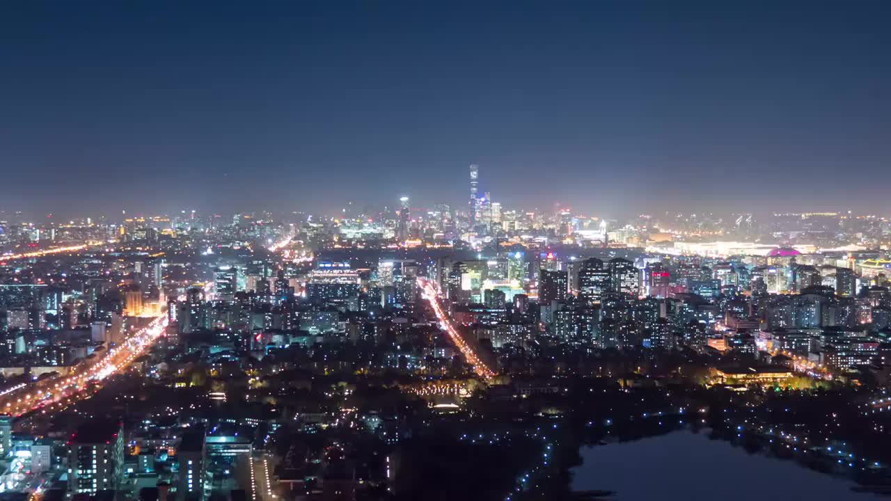 北京城市天际线夜景视频素材