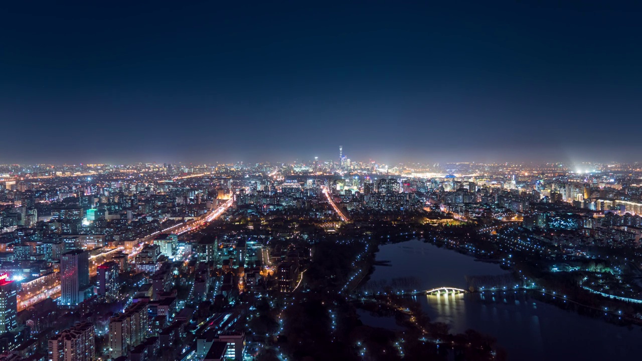 北京城市天际线夜景视频素材