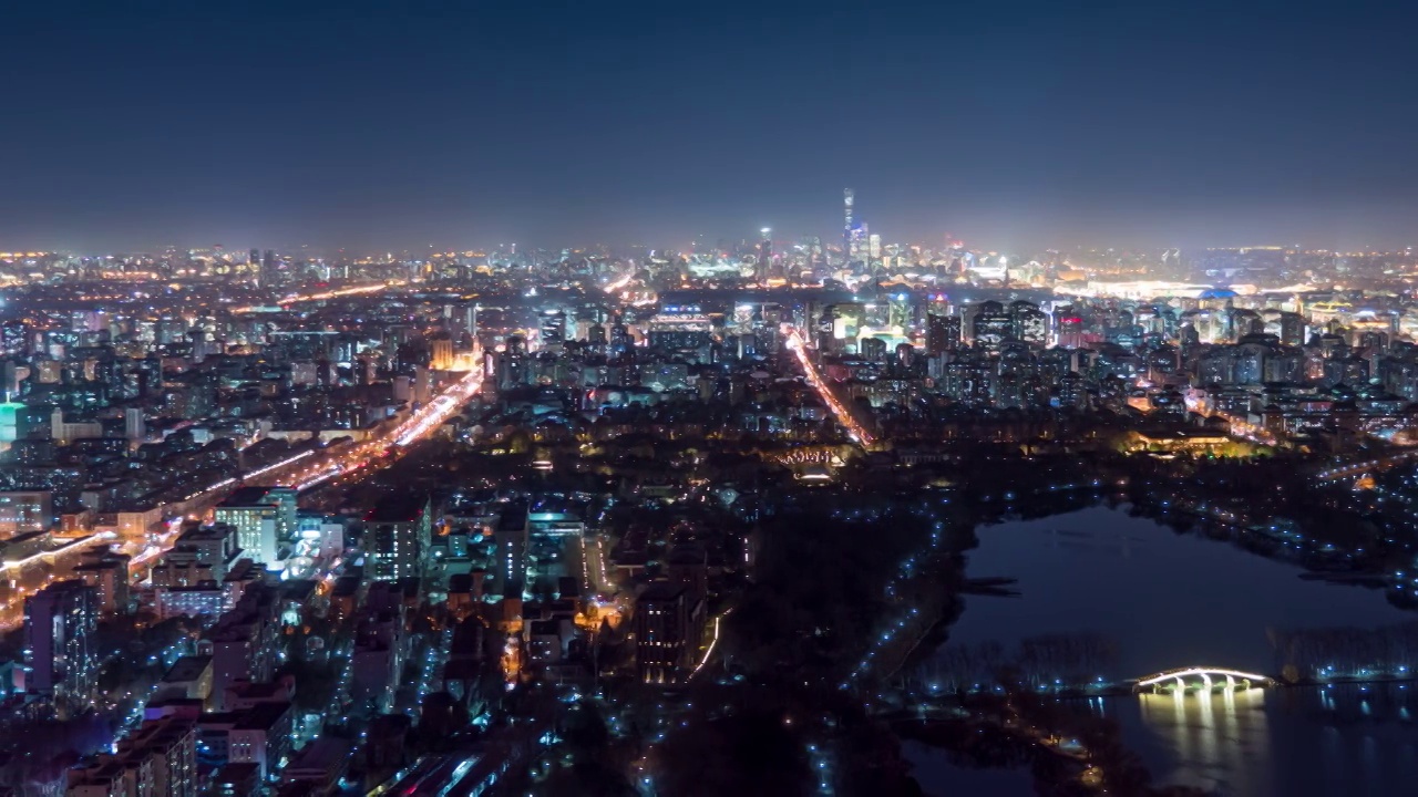 北京城市天际线夜景视频素材