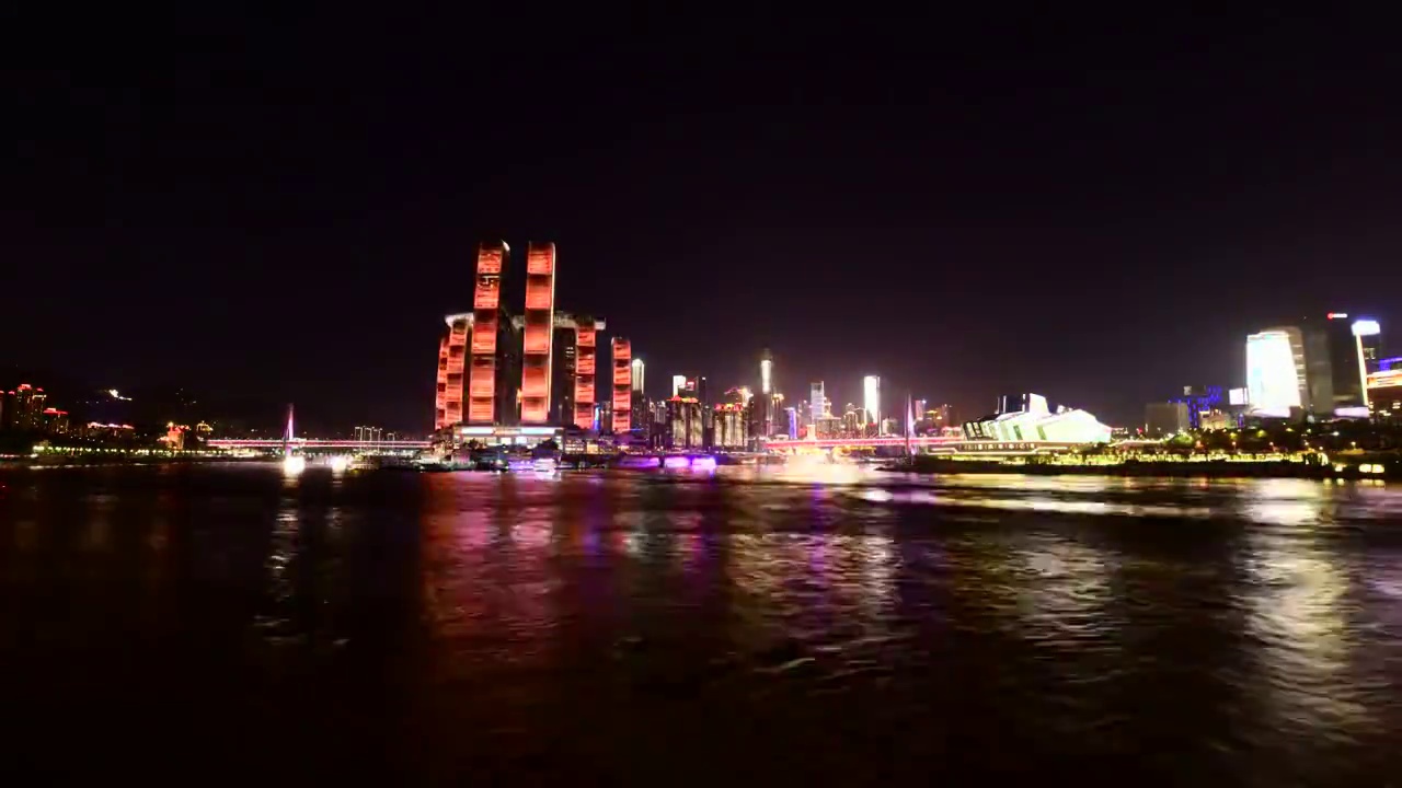 来福士夜景（重庆渝中区）视频素材