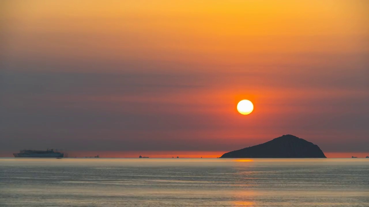 大连海上日出视频素材