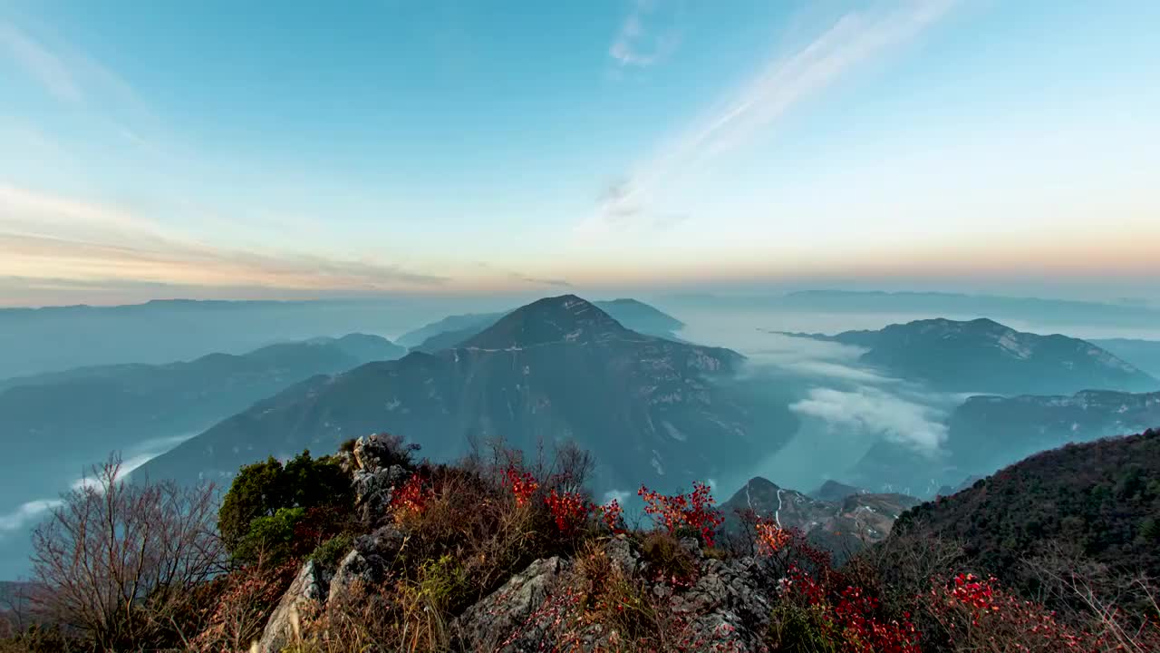 又是一年三峡红，长江三峡之巫峡延时摄影视频素材