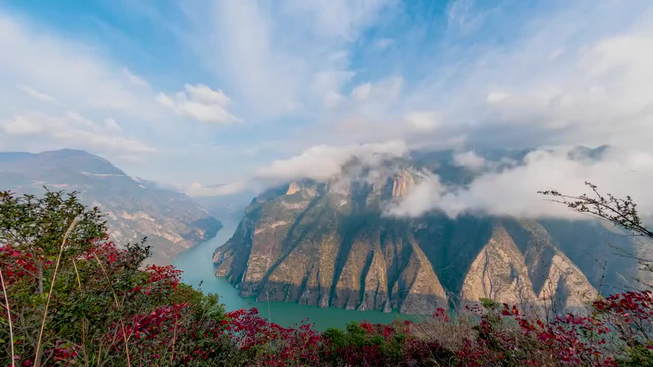 又是一年三峡红，长江三峡之巫峡延时摄影视频素材