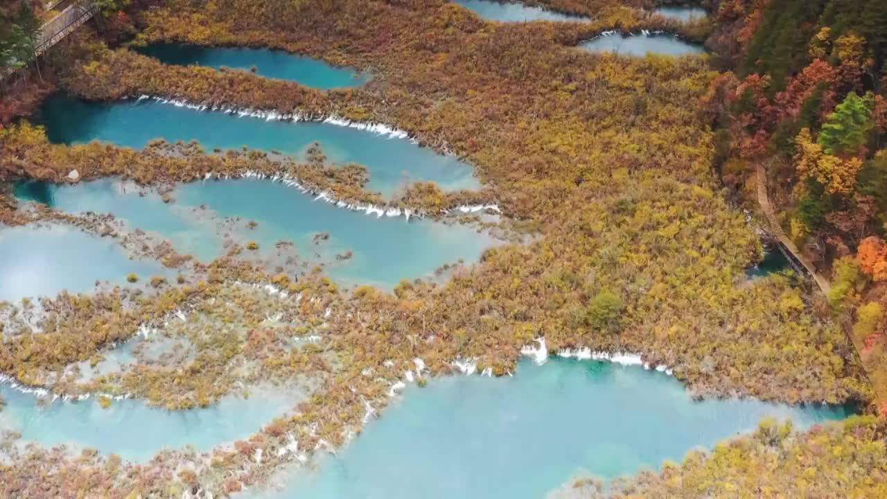 四川阿坝九寨沟秋色视频素材