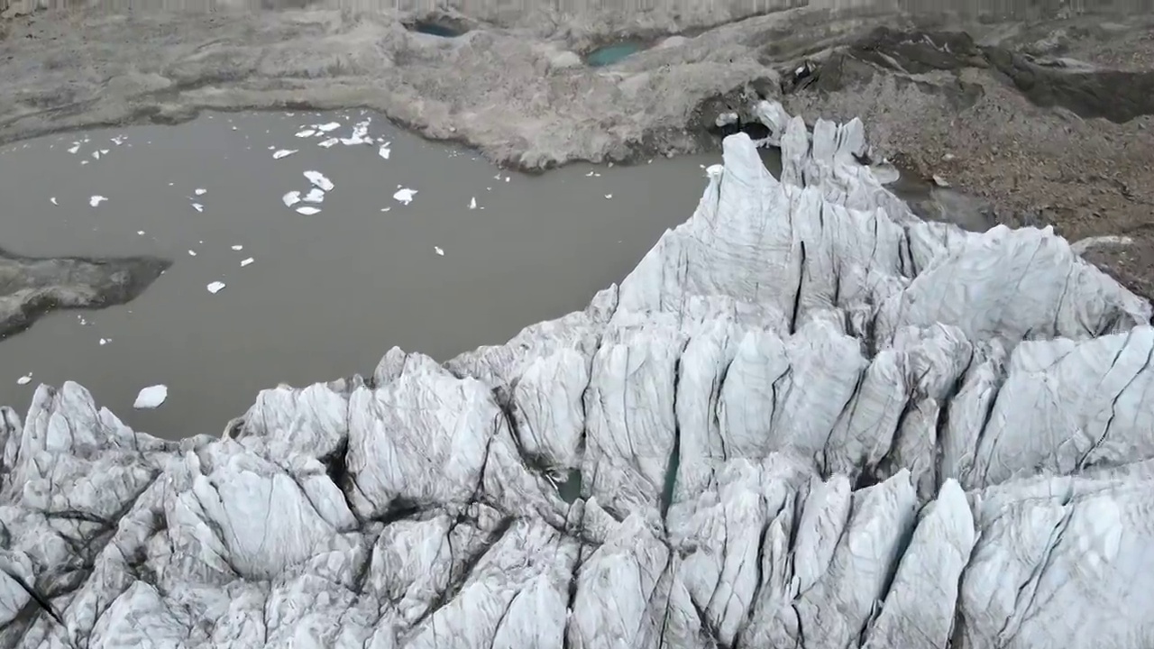 西藏山南地区浪卡子县40冰川航拍视频素材