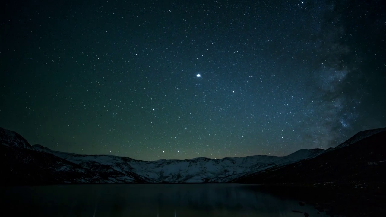 四川川西雪山海子星空视频素材