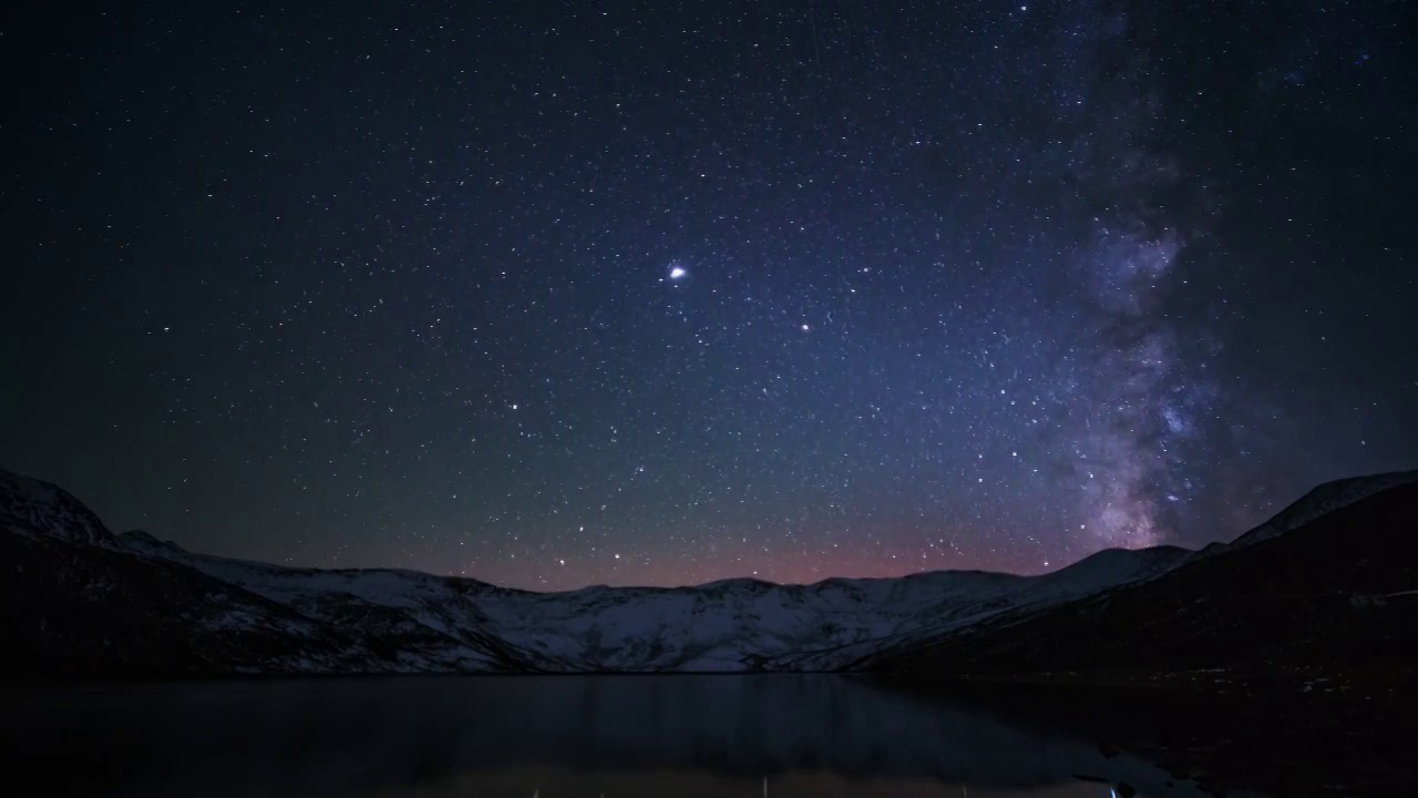 四川川西雪山海子星空视频素材