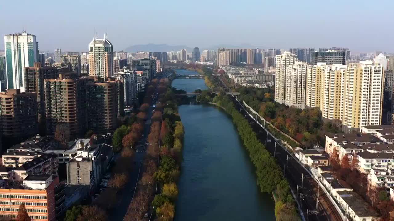 城市河流视频素材