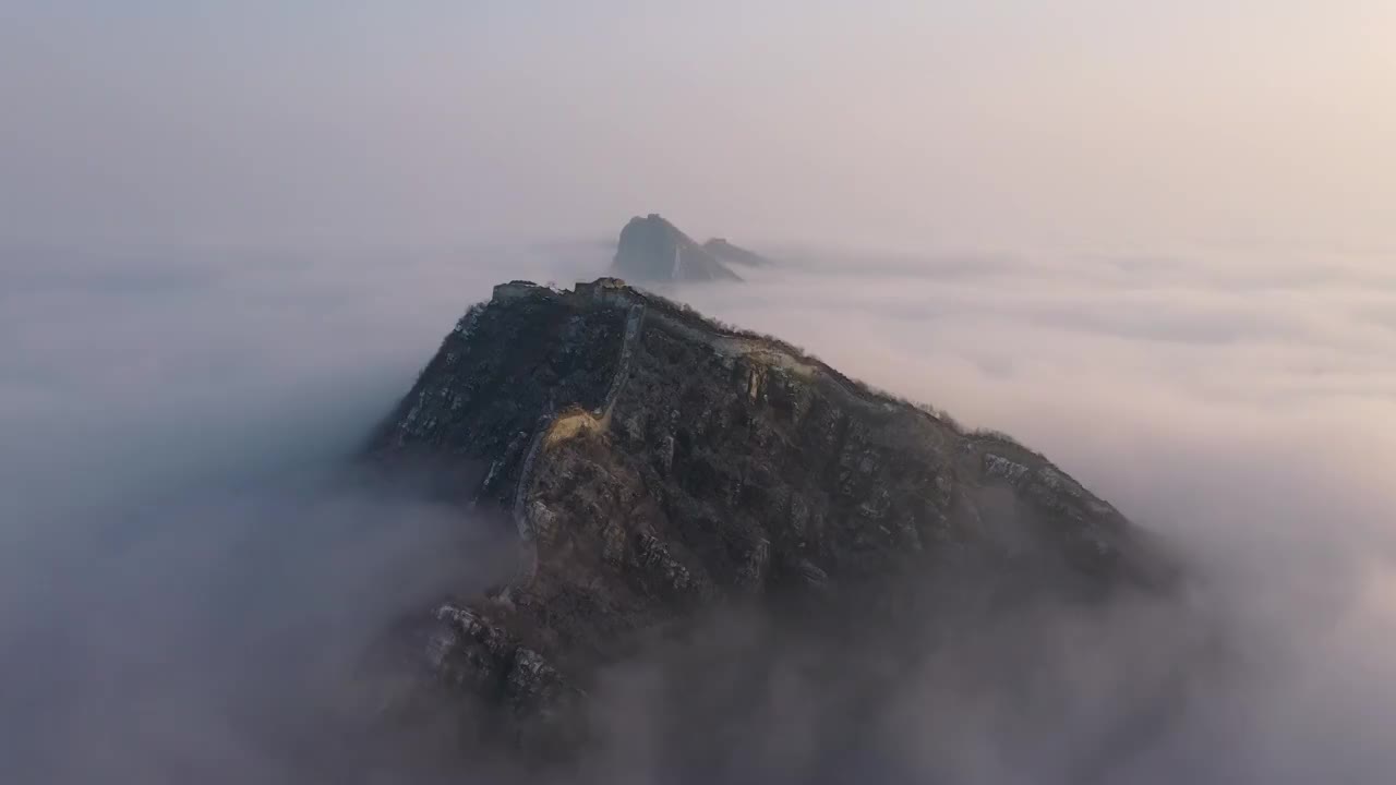 北京怀柔箭扣长城雪后云海视频素材