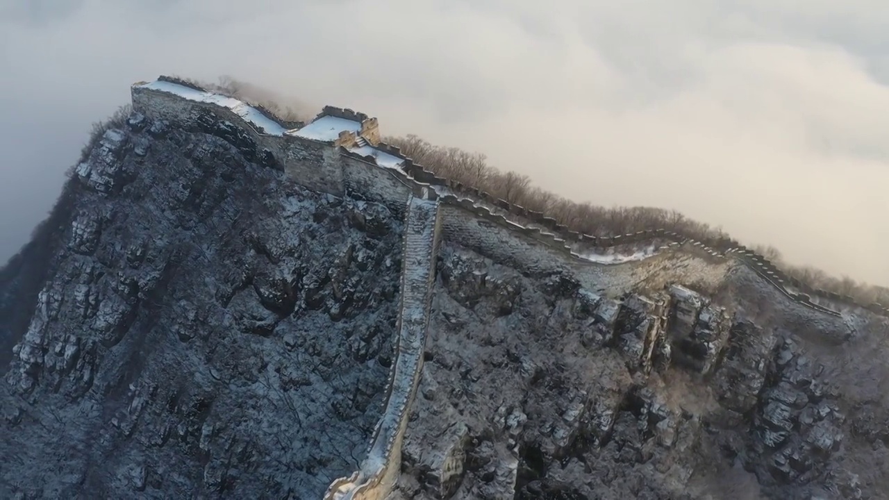 北京怀柔箭扣长城雪后云海视频素材