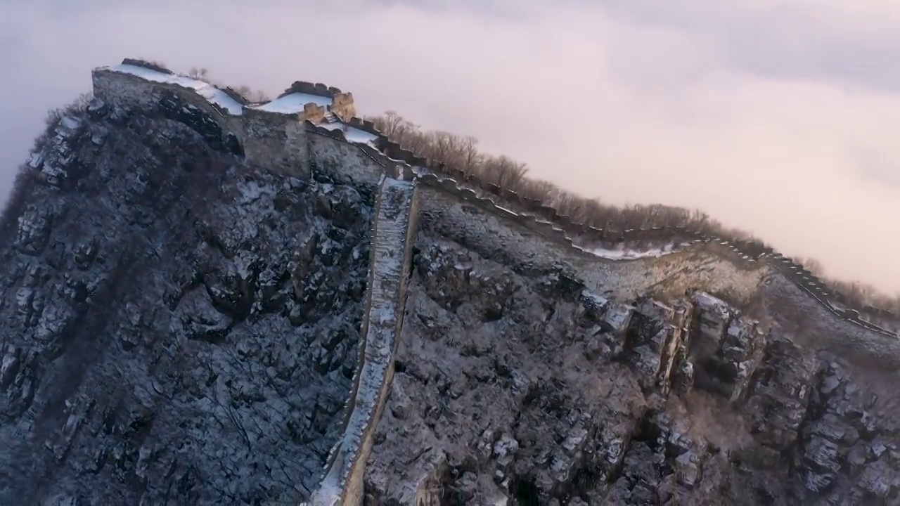 北京怀柔箭扣长城雪后云海视频素材