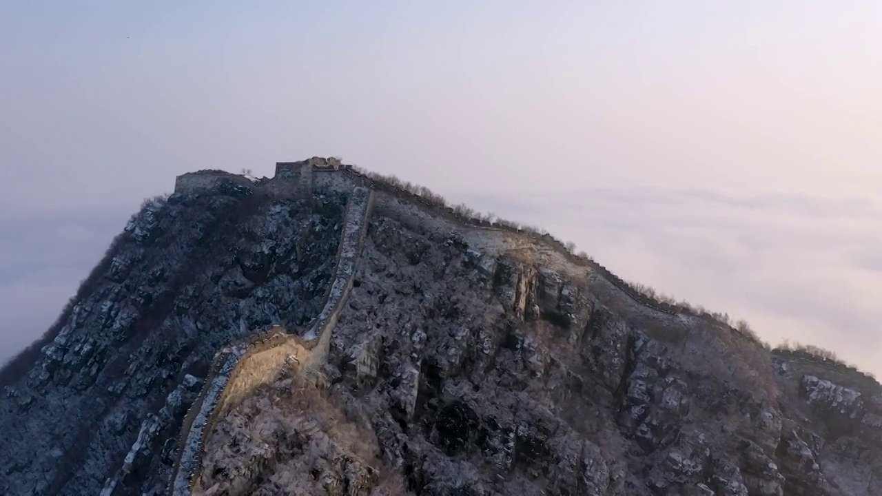 北京怀柔箭扣长城雪后云海视频素材