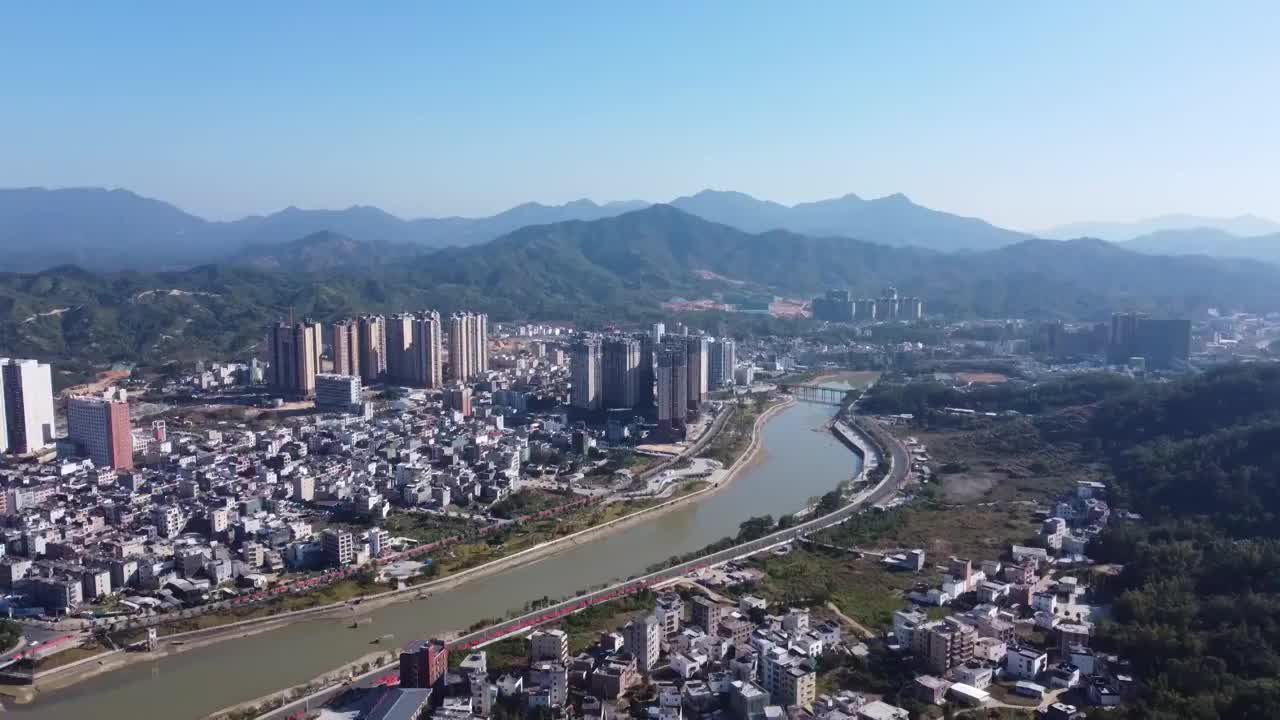 广东省汕尾市陆河县航拍视频视频素材