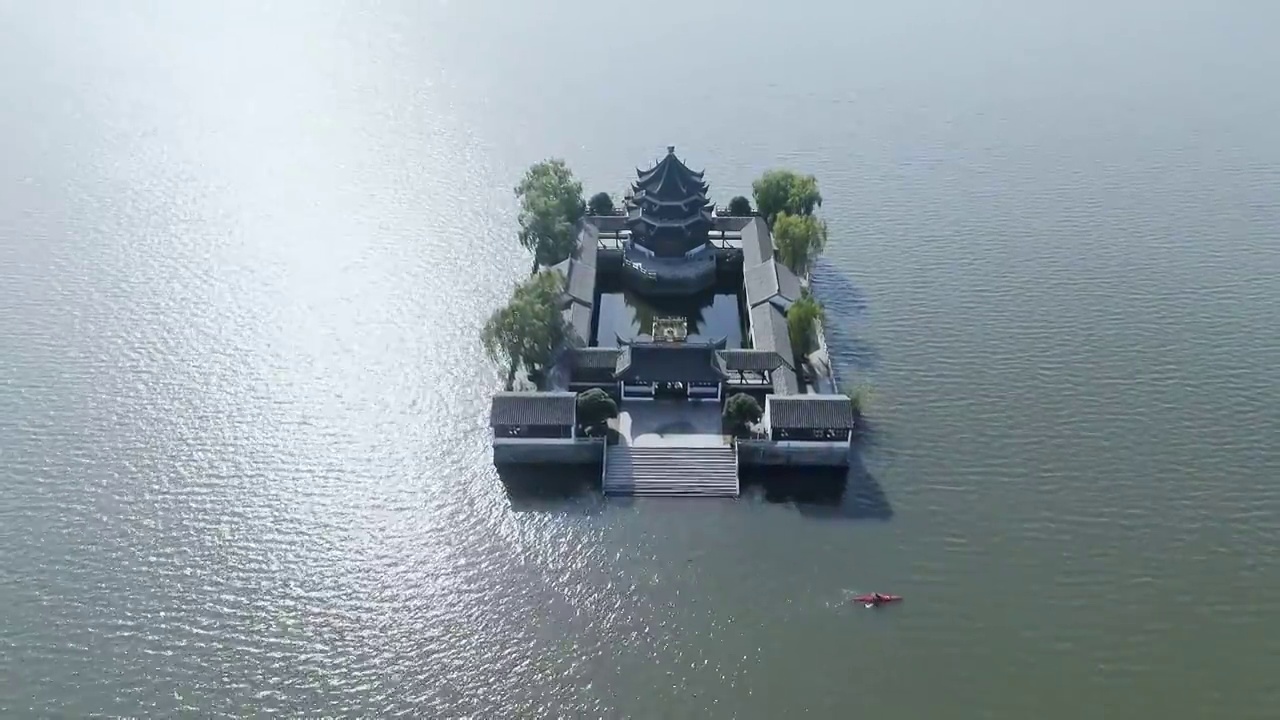 苏州石湖水上建筑视频素材