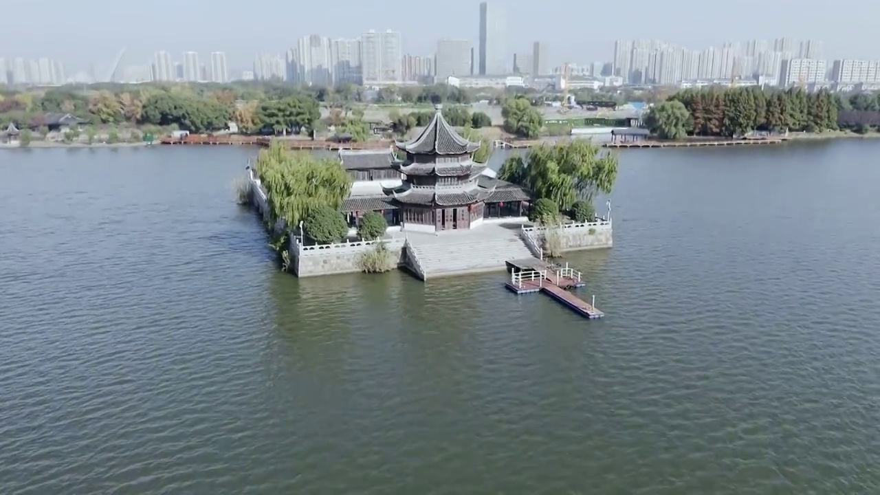 苏州石湖水上建筑视频素材